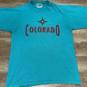 Vintage Colorado Breckinridge Teal single stitch shirt‎ size medium